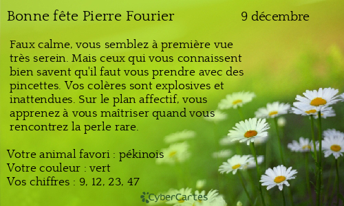Carte bonne fête Pierre Fourier